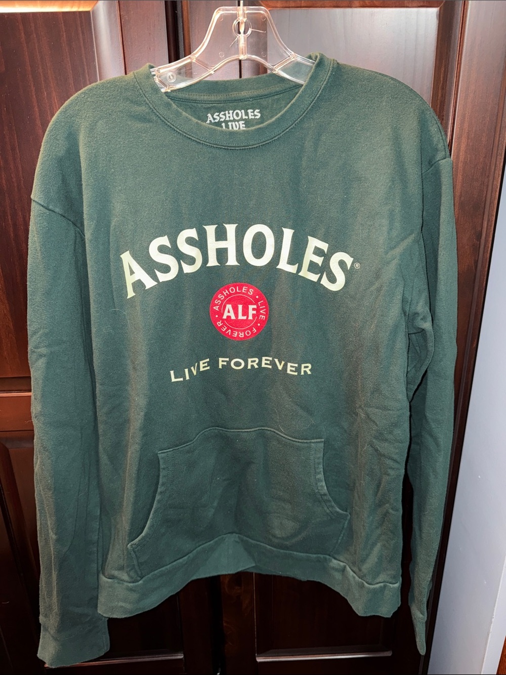 ASSHOLES Green 'Live Forever' Crewneck Sweatshirt
